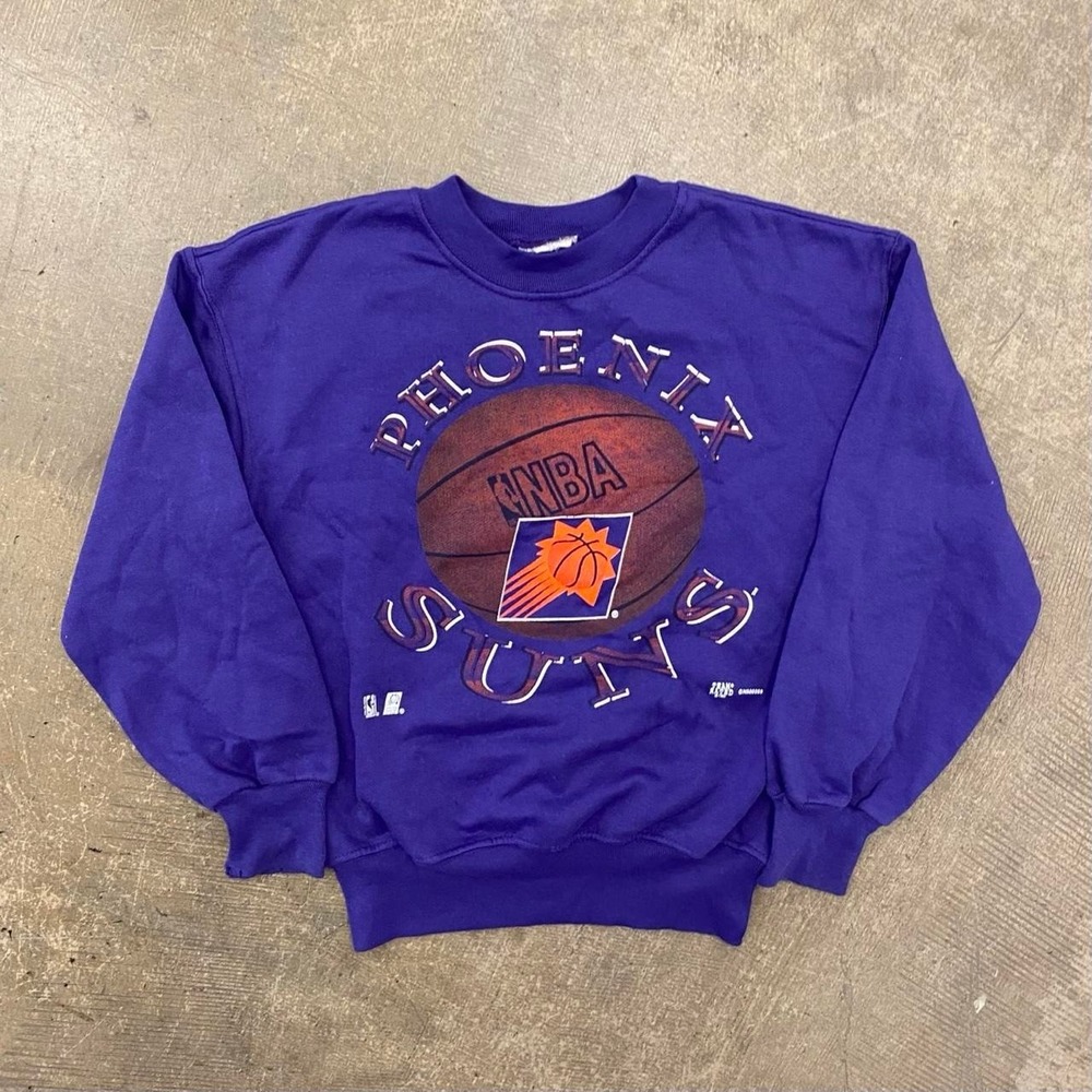 Vintage Phoenix Suns NBA 90s Basketball Purple Crewneck Sweatshirt Women's Small